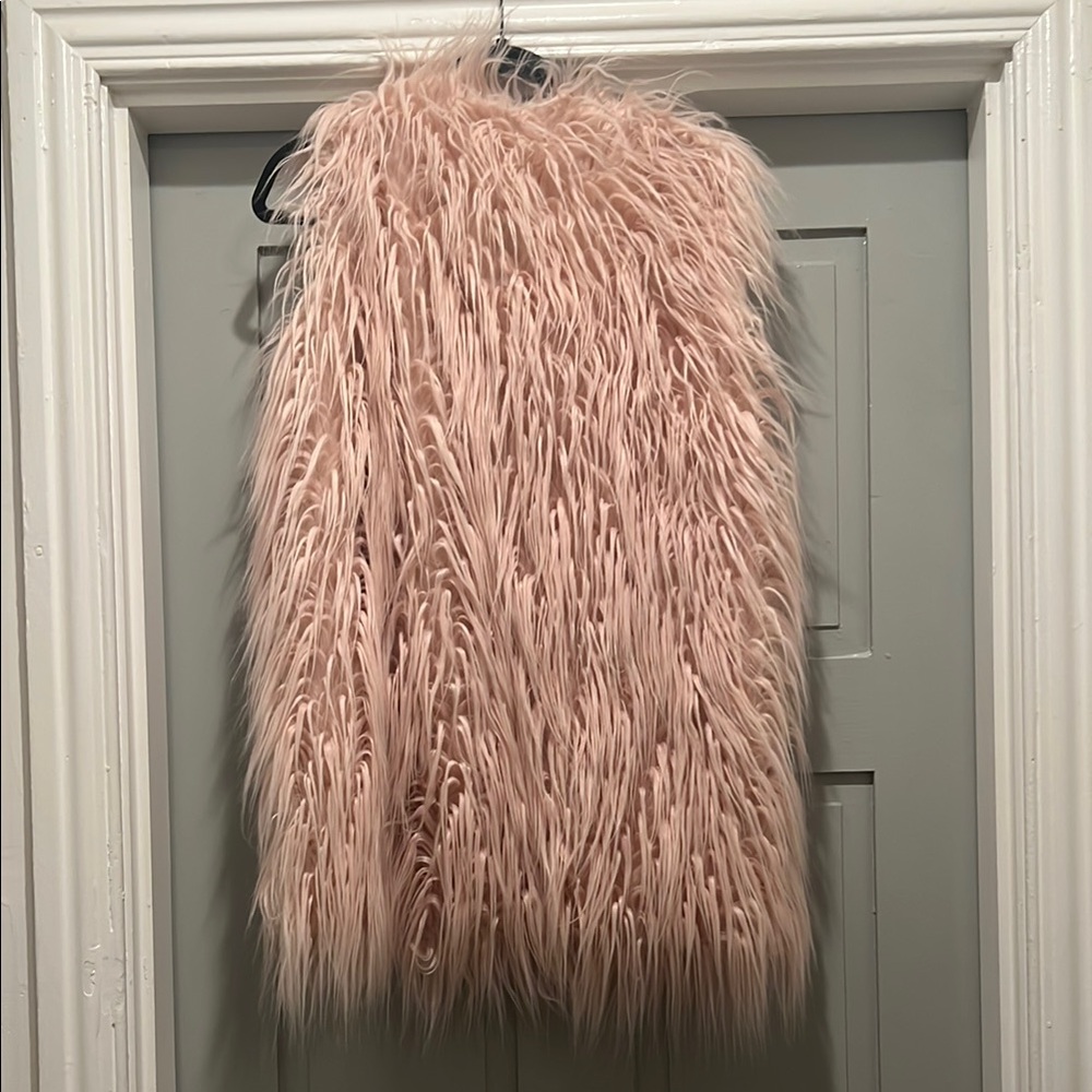 Chic Pink Faux Fur Vest – Size Small – Like New - Picture 3 of 3